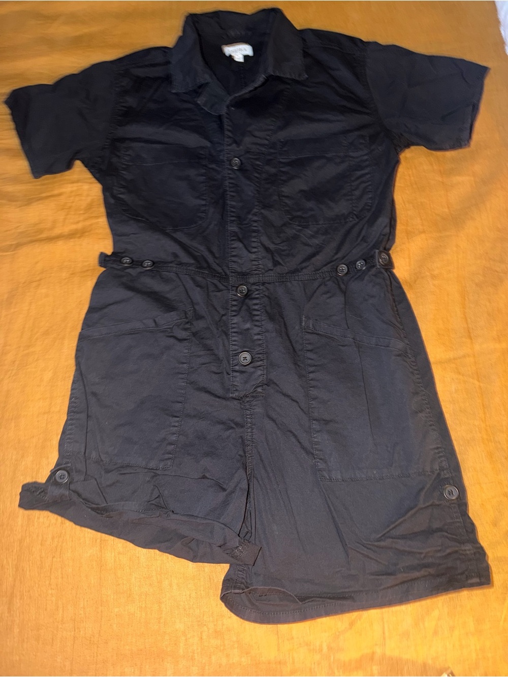 Pistola by Anthropologie Black Short-Sleeve Utility Romper